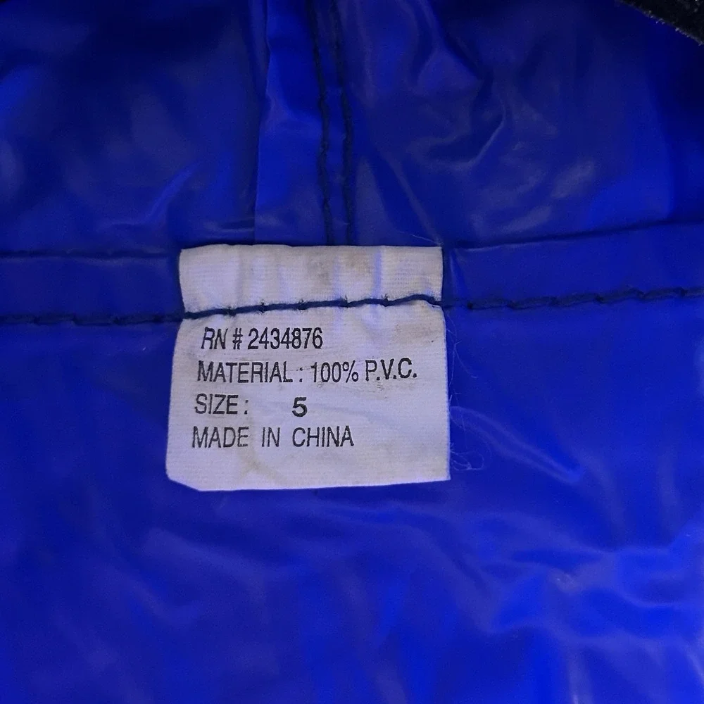 Vintage Pokemon Kids Raincoat‎ Sz 5 Rain Blue Jacket 1990's Retro Gamer READ